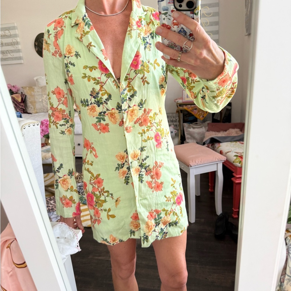 Revolve X Lovers & Friends Miller Blazer Mini in Sage Floral 🎀🌷